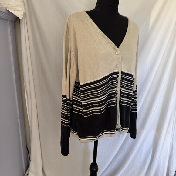 Vintage 90s oversized striped cardigan women’s large Bobbie brooks grunge baggy - Picture 8 of 8